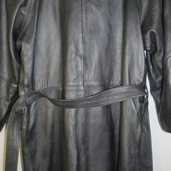 AUS-MOUTON AUSTRALIA - vintage double breasted leather coat - size med - Picture 8 of 8